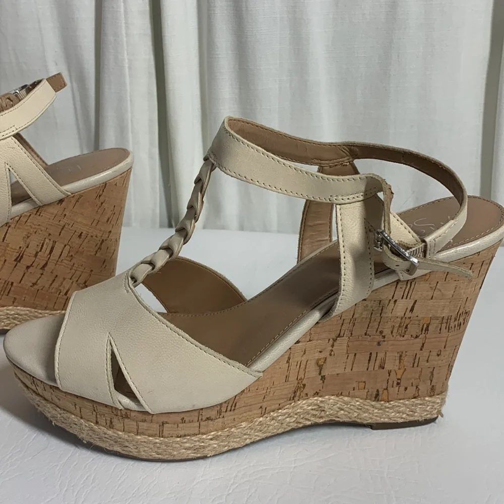 Franco Sarto Cork Wedge Sandels, 9.5